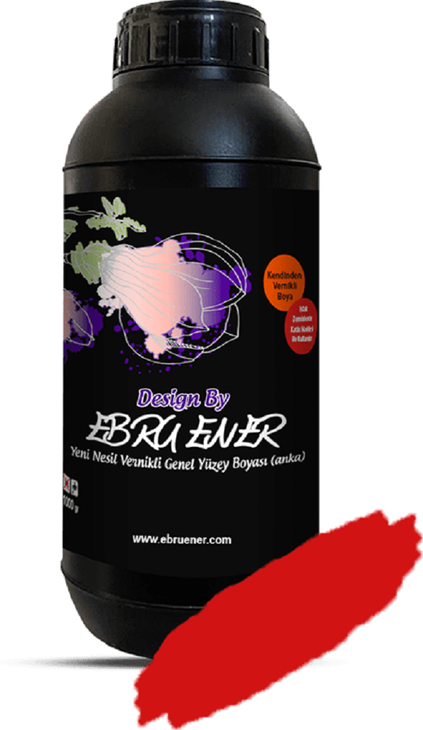 Ebru Ener Anka Vernikli Genel Yüzey Boyası Ebru Kırmızı 1000 gr.