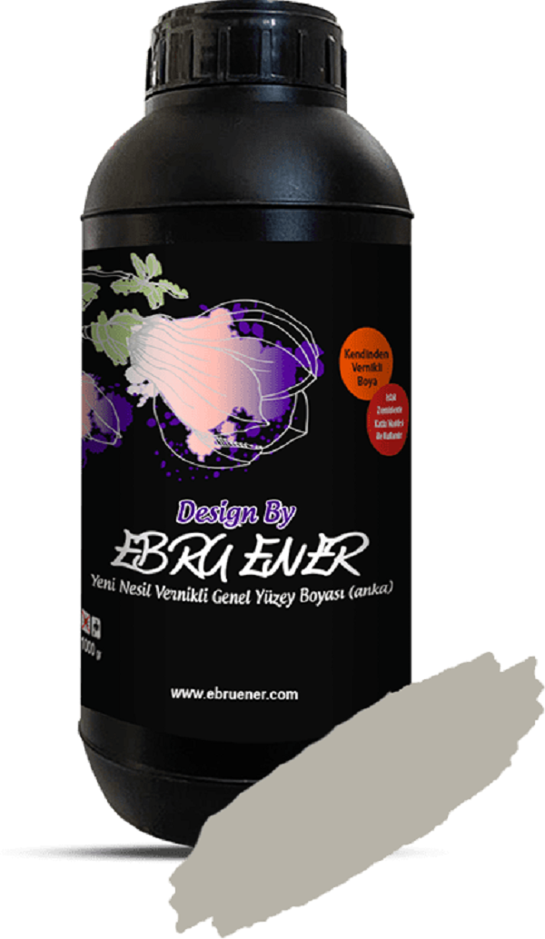 Ebru Ener Anka Vernikli Genel Yüzey Boyası Gri Bej (Grej) 1000 gr.