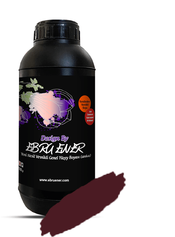 Ebru Ener Anka Vernikli Genel Yüzey Boyası Koyu Bordo 1000 gr.